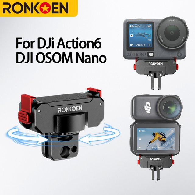 Ronkoen Metall-Schnellverschlusshalterung aus Aluminiumlegierung für DJI Osmo Action 6 und NANO mit drehbarem Design - Bild 1