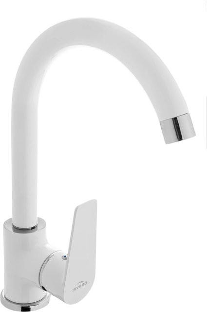 KOLMAN Küchenarmatur Küchenmischer mit Einhebelmischer in Weiß Matt, Wasserersparnis, Messing, Höhe: 27,6 cm, Breite: 18,0 cm, Tiefe: 5,0 cm - Bild 1