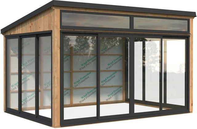 Palmako Holz-Gartenhaus Saga Slide mit Pultdach in Braun, B: 420 cm, T: 297 cm, H: 210 cm - Bild 1