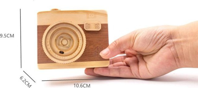 Yiran Furniture Retro Kamera aus Holz Spieluhr - Bild 1