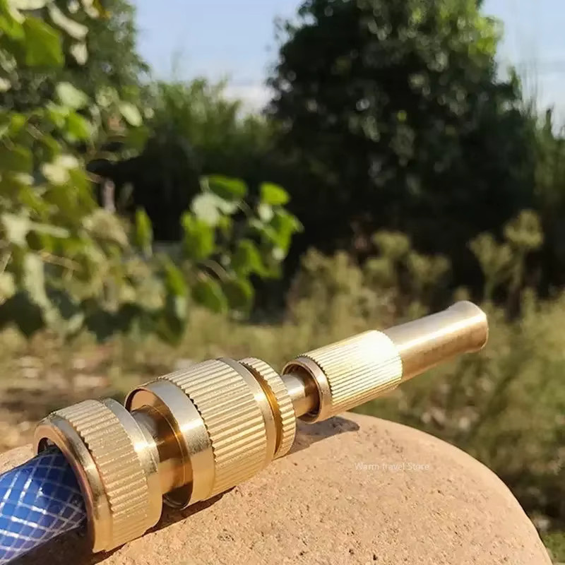 Einstellbare Hochdruck-Gartensprinklerdüse als Wasserpistole mit Direktsprüh-Schnellanschluss in Gold - Bild 2
