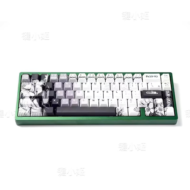 Chreey Makima Anime Tastenkappen aus PBT mit Seitendruck und durchscheinendem Design, Multicolor, 124 Tasten für mechanische Tastaturen (64/68/71/108 Tasten) - Bild 4