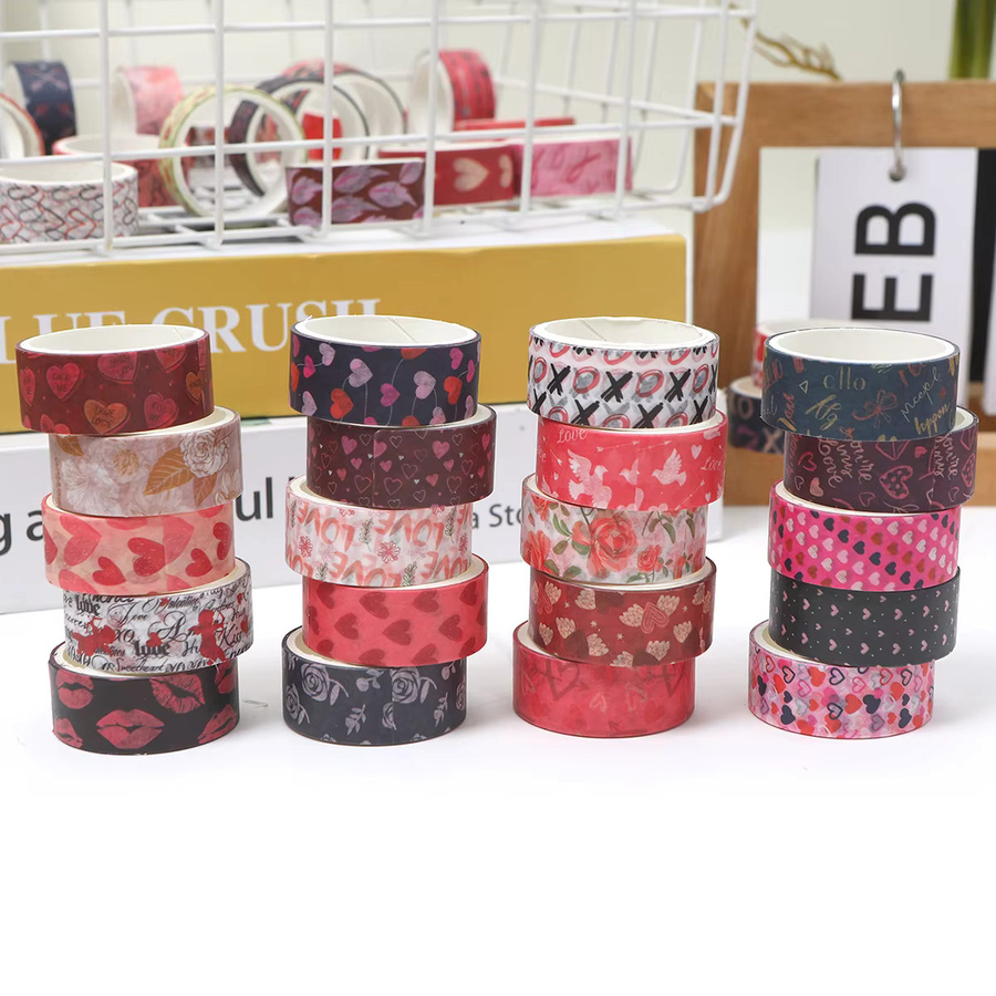 Dekoratives Washi-Tape-Set für Valentinstag und DIY-Projekte, Mehrfarbig - Bild 4