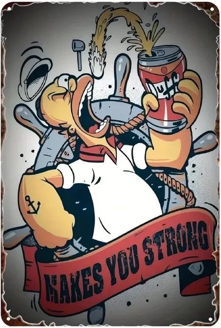 HELLOYOUNG Vintage Duff Beer Metallschild mit Simpson-Motiv als Wandkunst für Zuhause, Bar und Café - Bild 1