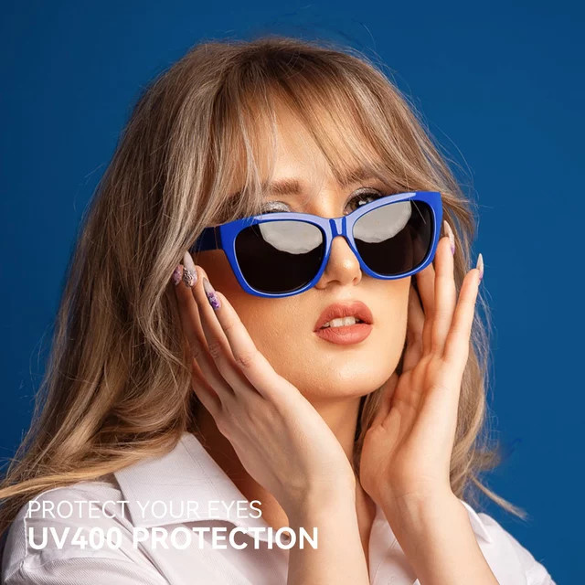BLUEMOKY Sonnenbrille Cat Eye, Acetat, Vollrand, blau, Damen - Bild 1