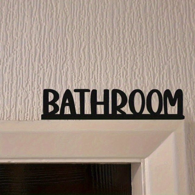 CIFBUY Modernes Metallschild für das Badezimmer in Schwarz mit Buchstaben und Zahlen als Wandkunst im Bauernhaus-Stil - Bild 1