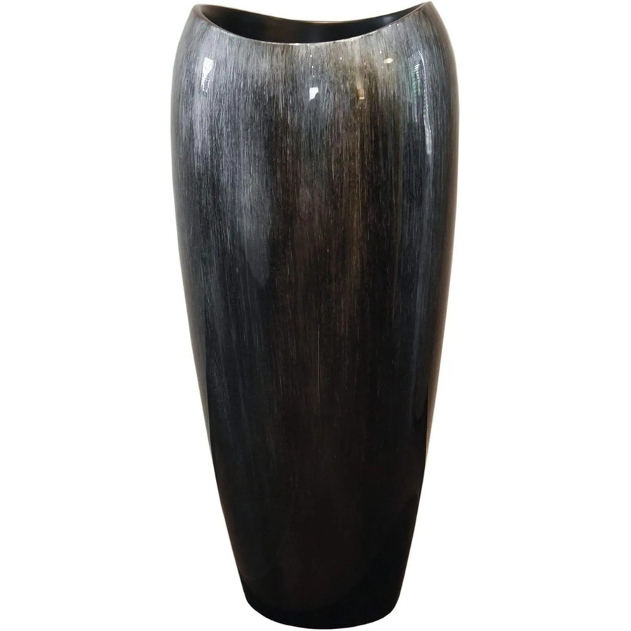 Vivanno Pflanzkübel Deluxe aus Fiberglas in Nachtsilber mit Streifen-Design B/T/H: 37 x 37 x 81 cm - Bild 2
