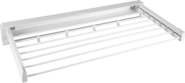 Wandmontierter Wäschetrocknerständer von Yiran Furniture, faltbarer Wäscheständer aus Aluminium und Kunststoff mit 7 Aufhängestangen, Farbe: Weiß - Bild 1