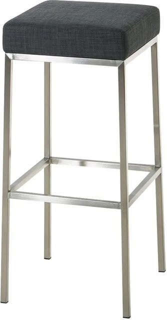 DELUKE Barhocker BIDAN Tresenhocker aus Stoff in Dunkelgrau, B/T/H: 37 x 37 x 80 cm - Bild 1