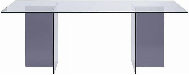 Vente-unique Esstisch Bylena rechteckig aus Sicherheitsglas in Transparent und Anthrazitgrau - Bild 1