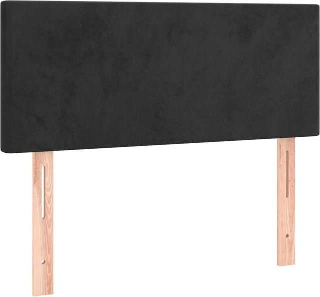 vidaXL LED Kopfteil aus Samt in Schwarz mit USB-Ladeport und integrierter Beleuchtung, B/T/H: 80 x 5 x 78/88 cm - Bild 1