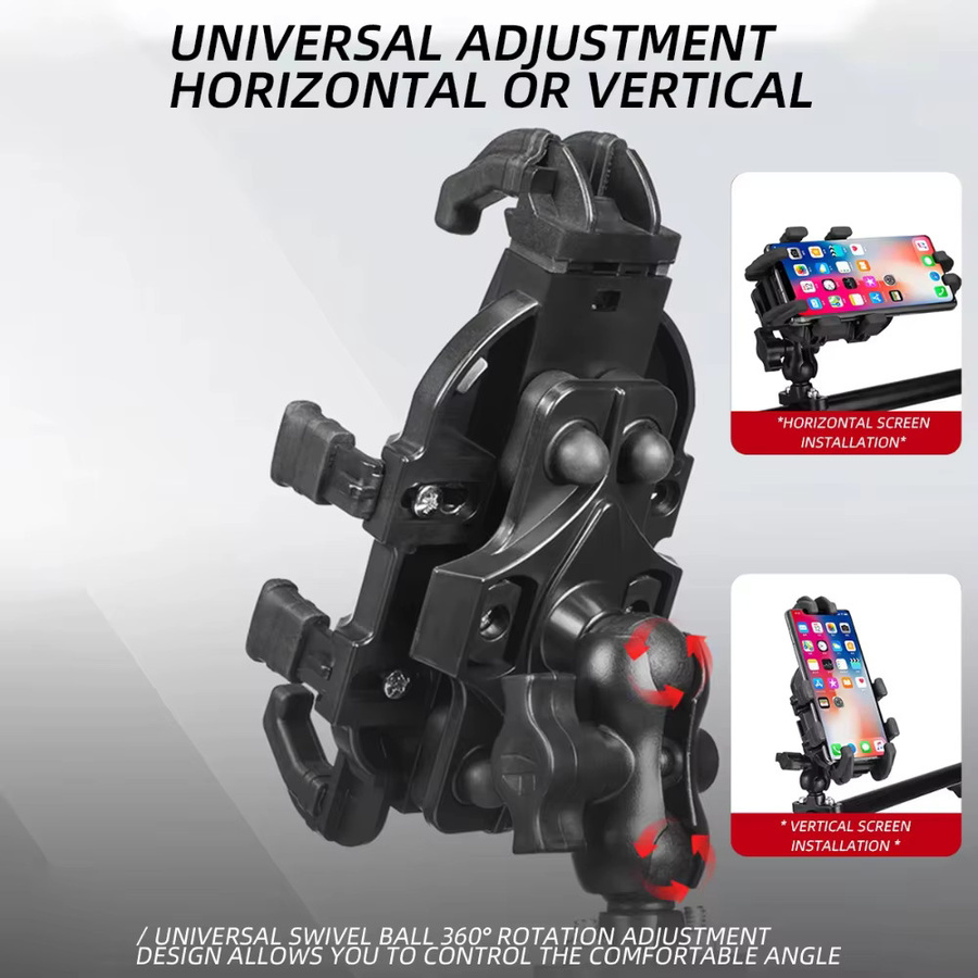 Anti-Shake Rückspiegel-Motorrad-Telefonhalterung in Schwarz für SYM Joymax Z 125/250/300, Maxsym Jet 14 EVO und TL500 Joyride - Bild 3