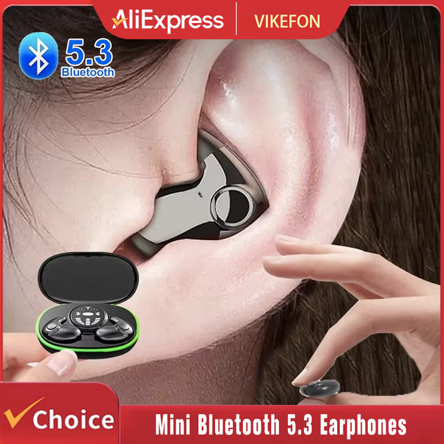 VIKEFON TWS Bluetooth 5.3 Kabellose Kopfhörer mit Geräuschunterdrückung und IPX5 Wasserdichtigkeit für Sport und Schlaf in Schwarz oder Weiß - Bild 1