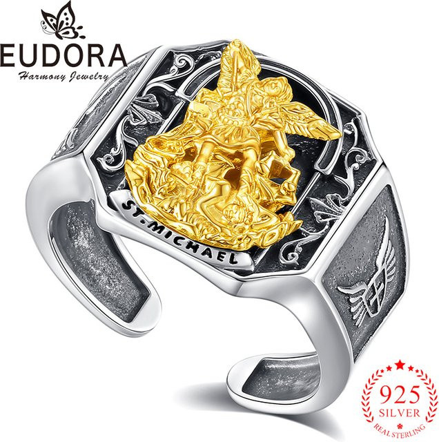 Eudora Saint Michael Ring, 925 Silber, Herren, Vintage - Bild 1