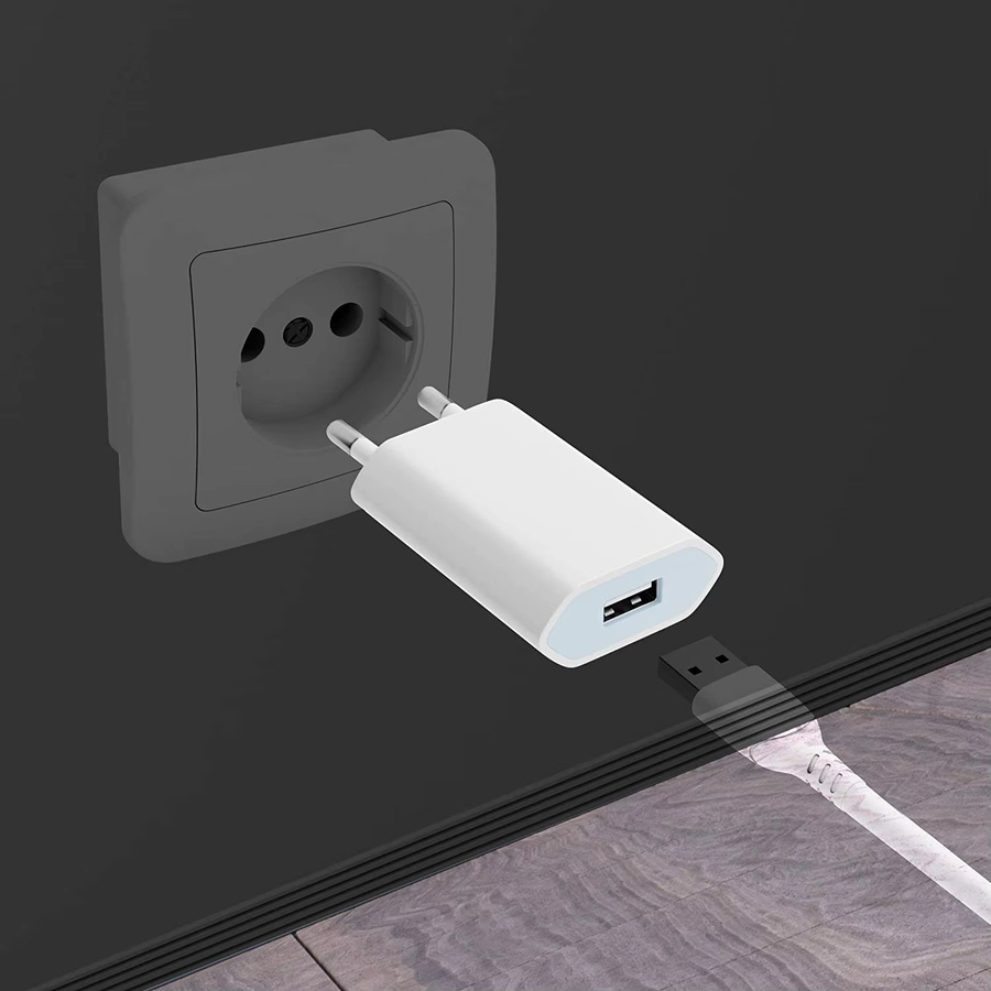 TAQKRED 2er-Set USB-Wandladegerät 5V 1A mit EU-Stecker in Weiß - Bild 2