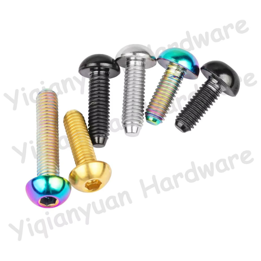 Yiqianyuan Titan Schrauben ISO7380 mit Innensechskant und Knopfkopf in Schwarz oder Mehrfarbig für RC Teile, Fahrrad und Motoren (M3 M4 M5 M6 M8) - Bild 2