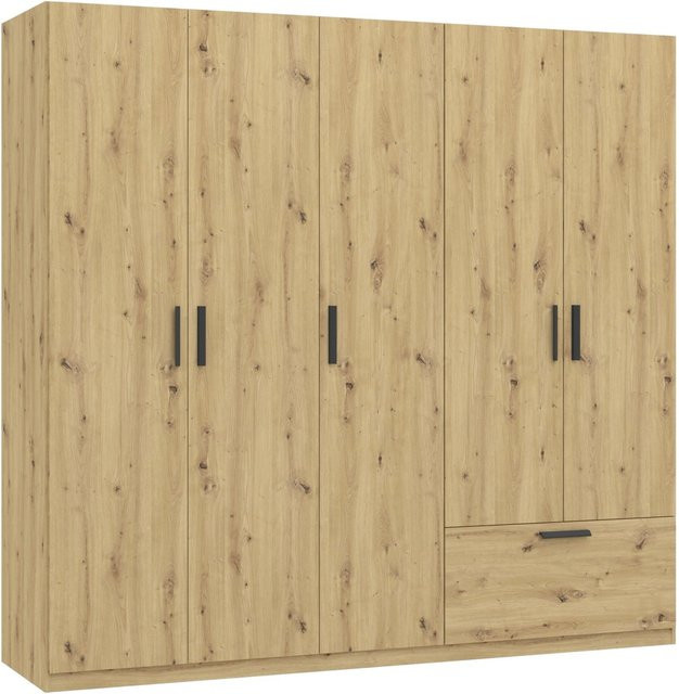 Mömax Drehtürenschrank Milos Eiche Artisan in Eiche mit Schubladen und Kleiderstange, B/T/H: 54 x 225 x 210 cm - Bild 1