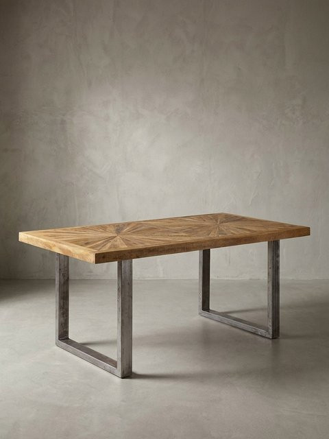 Esstisch Industrial aus Mango Massivholz und Metall in Braun, B/T/H: 180 x 90 x 76 cm - Bild 1