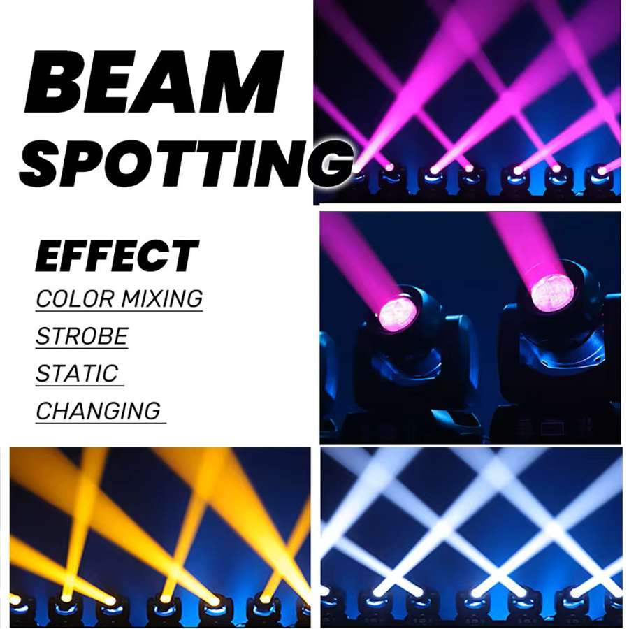 CHEGIT Professionelles DJ Party Bühnenlicht mit 150W Bewegungskopf, DMX512 und Schallaktivierung, Multicolour, Schwarz - Bild 2