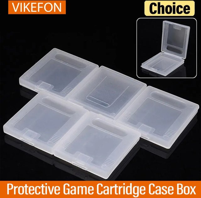 VIKEFON 5er Set Kunststoff-Spielkassettenhüllen für Nintendo Game Boy und GBC in Transparent - Bild 1