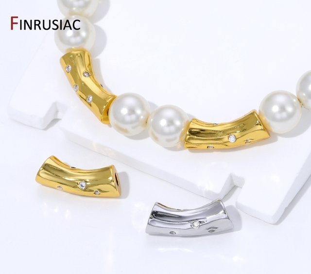 FINRUSIAC Abstandshalterperlen Messing, 18K vergoldet, Gold - Bild 1
