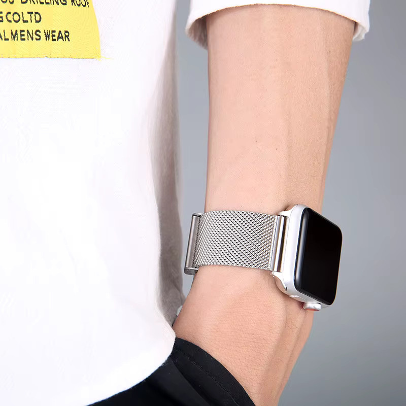TINUORA Uhrenarmband Edelstahl, Milanese Loop, Silber, Unisex - Bild 3