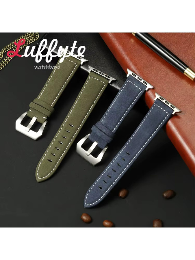 luffyte Uhrenarmband Kunstleder, Herren, Vintage - Bild 2