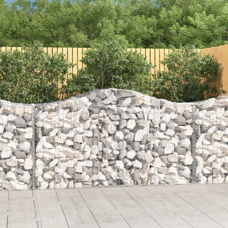 Vidaxl Gabionenkorbe aus verzinktem Eisen, 5 Stück, H x B x T: 100/120 x 200 x 50 cm - Bild 1