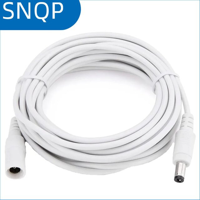 DC 12V Netzteil Verlängerungskabel mit DC-Stecker Männlich und Weiblich in Weiß für CCTV Sicherheitskameras - Bild 1