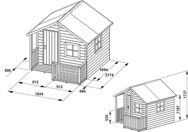 Prestige Garden Spielhaus Berlin KDI aus Holz für Kinder mit Fenster und Boden - Bild 1
