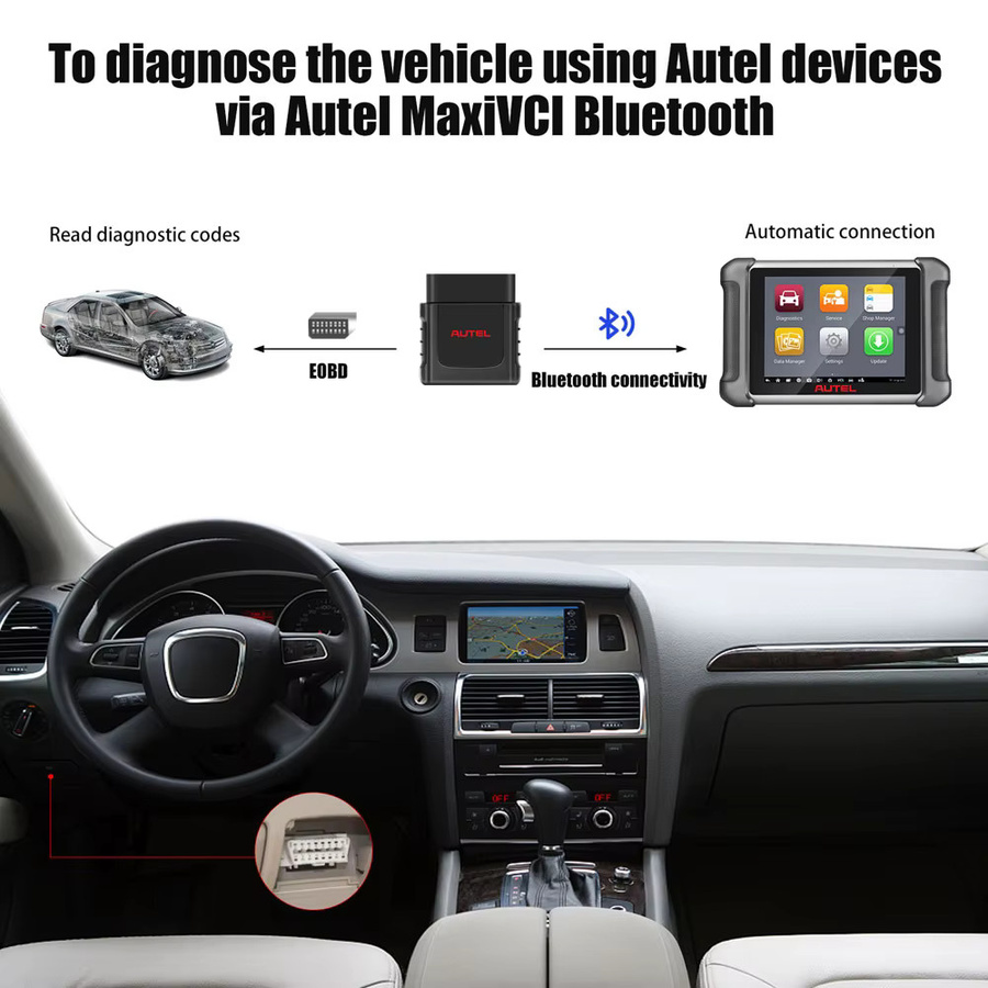 Autel MaxiVCI Mini VCI Bluetooth Fahrzeug Interface Diagnose Werkzeug in Schwarz für MK808BT MK808TS MX808TS MP808TS TS608 MS906S - Bild 5