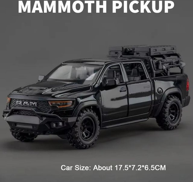 Linyi Toy Car Ram Trx Mammoth Pickup Auto Modell, 1:32, mit Sound und Licht, Rückziehfunktion, ab 18 Jahren - Bild 1
