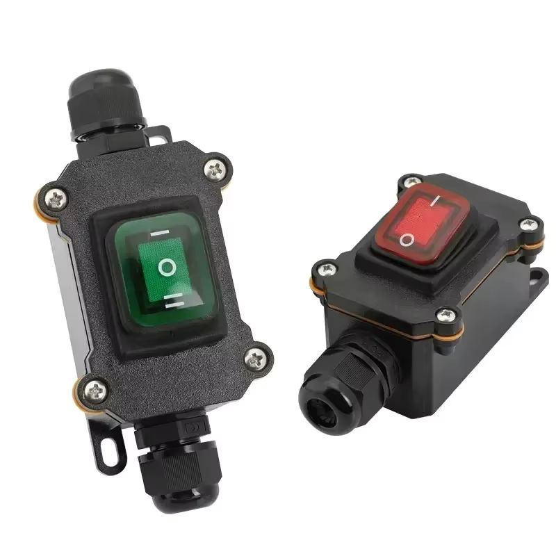 FRONCS Wasserdichter IP67 Inline-Netzwerk-Anschluss mit Ein/Aus-Wippschalter für Outdoor und Marine, 20A, Schwarz/Grün - Bild 4