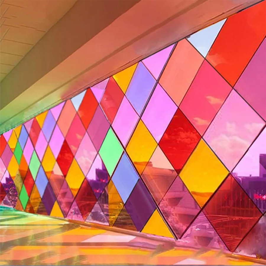 Selbstklebender Regenbogen-Fensteraufkleber aus Vinyl in Multicolor, sonnenblockierend und explosionsgeschützt, B/H: 40 x 100 cm - Bild 1