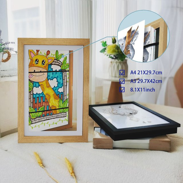 Magnetischer Kinder-Kunstrahmen von VCC in Weiß zur Präsentation von Zeichnungen und Bildern, Größe: 21,59 x 27,94 cm - Bild 1