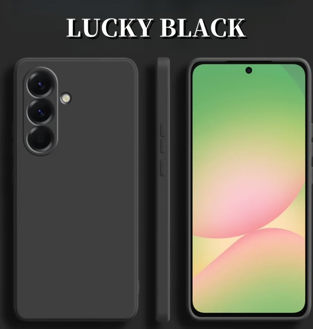 Stoßfeste Flüssigsilikon-Handyhülle für Samsung Galaxy A17 A56 A36 A16 A55 A15 in Schwarz und Lila - Bild 1
