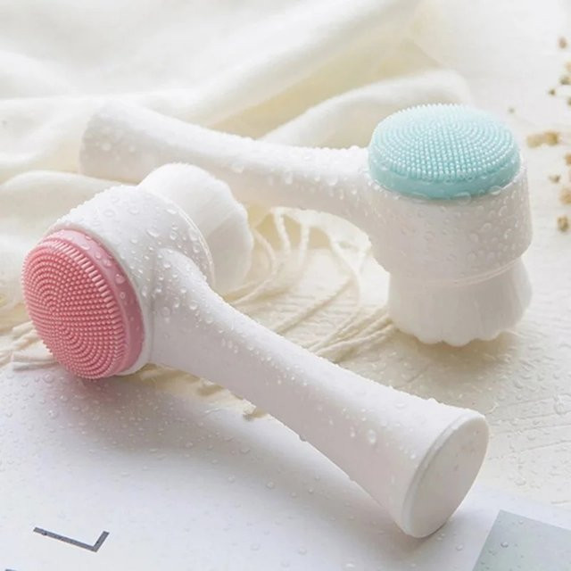 CNKESS 3D Doppel-Silikon Gesichtsreinigungsbürste, Manuelle Massage-Gesichtsbürste, Unisex - Bild 1