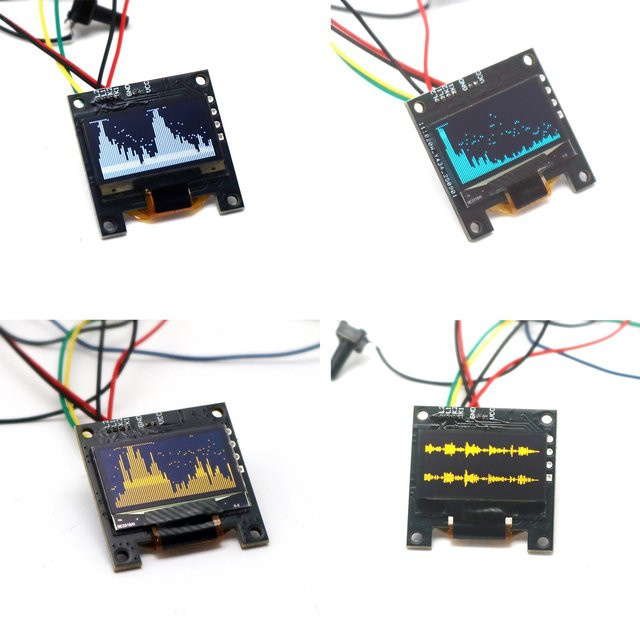 DykbRadio Musik Spektrumanalysator mit 8 Modi und 0,96 Zoll OLED Display als Stereo Audio Rhythmus VU Meter für Schreibtischdekoration und Auto-Verstärker in Schwarz oder Weiß - Bild 1