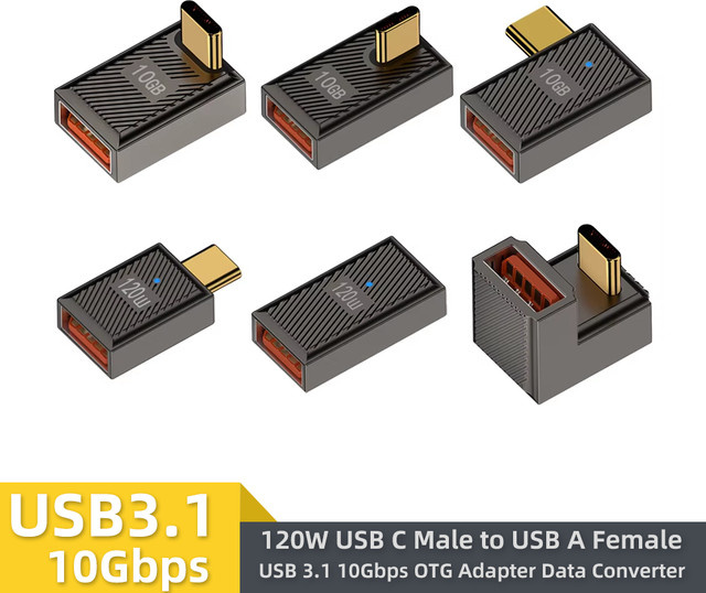 BSN USB-C auf USB-A OTG-Adapter mit USB 3.1 10Gbps Datenübertragung und 120W Schnellladung - Bild 1