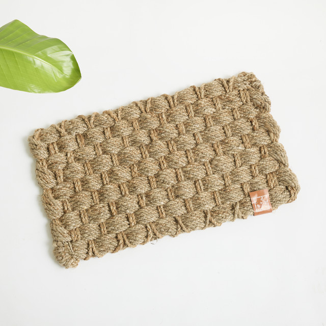 BLUME2000 Jute Türmatte im Flechtdesign, rechteckig, Braun/Beige, B: 83,5 cm, T: 55,0 cm - Bild 1