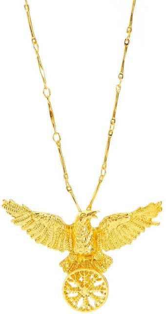 TwinkleBoutique Halskette, Schwarze Krähe Anhänger, Messing, Gold, Unisex - Bild 1