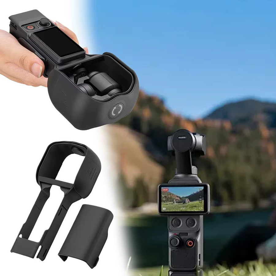 DJI Pocket 4 Snap-On Schutzhülle mit integriertem Gimbal-Schutz und Desktop-Ständer in Schwarz - Bild 4