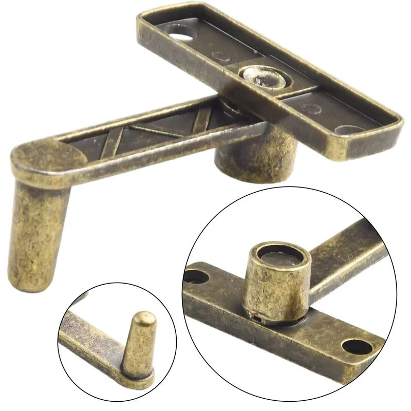 Metall Schiebefenster-Türschloss und Schutzriegel Set in Bronze mit Schrauben zur Haussicherung - Bild 4
