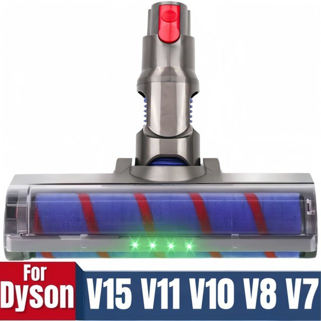 Weicher Rollenbürstenkopf mit Direktantrieb und 4 LED-Leuchten für Dyson Staubsauger V15 V11 V10 V8 V7, Multicolor - Bild 1