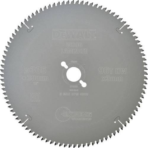 DEWALT DT4290-QZ Kreissägeblatt für stationäre Sägen, Durchmesser: 305 mm, 96 Zähne, geeignet für Holz, Metall und Kunststoff - Bild 1