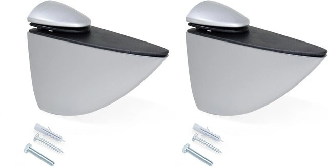 Emuca Pelicano Regalträger-Set aus Kunststoff und Zamak in Grau Metallic Matt - Bild 1