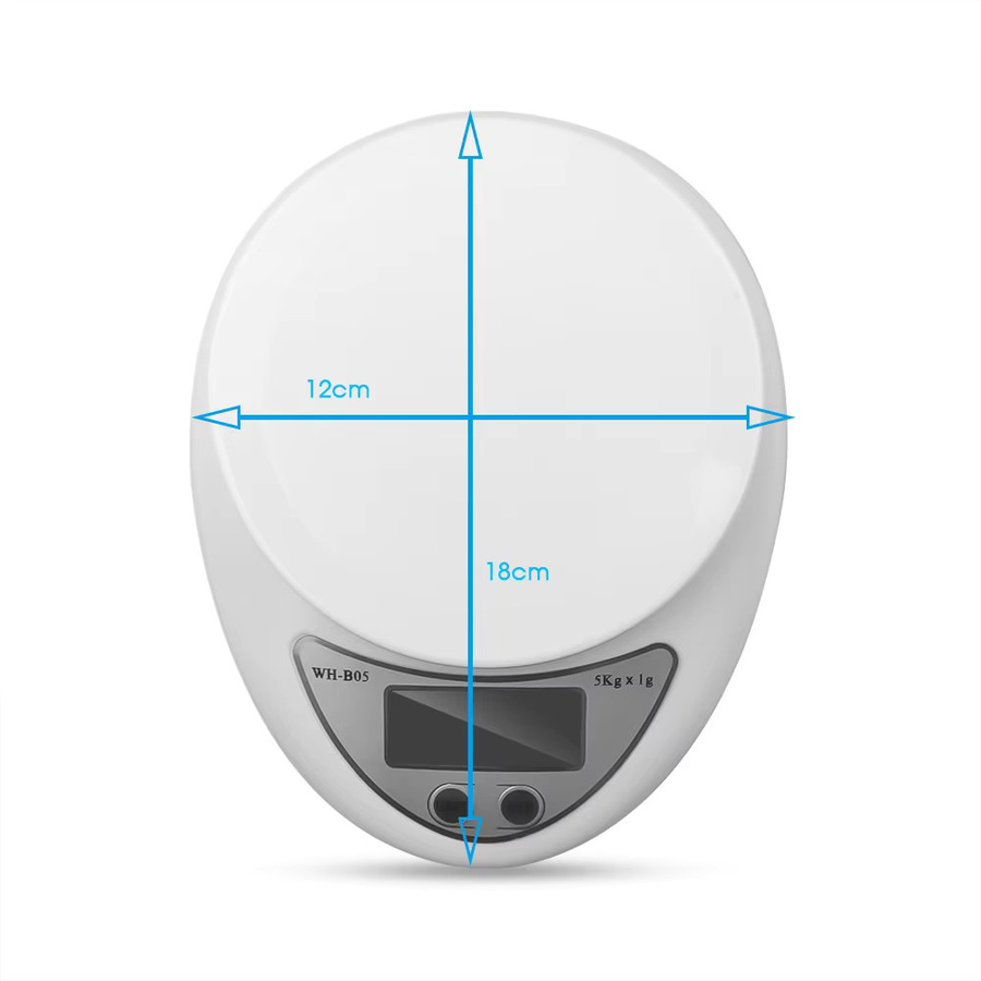 Digitale Küchenwaage kebidumei mit LED-Display in Weiß, Tragbare Elektronische Waage für Lebensmittel und Kaffee bis 5 kg - Bild 3