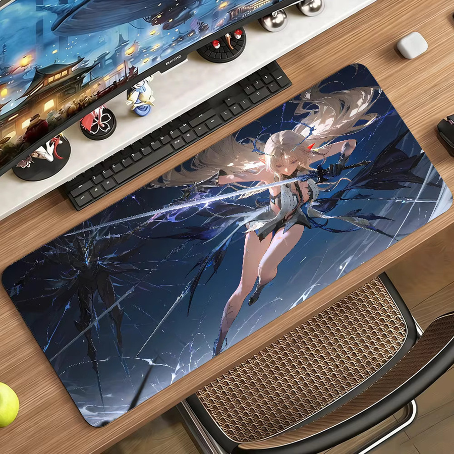 Cartethyia Wuthering Waves Gaming-Mauspad rutschfeste Schreibtischunterlage in Multicolour für PC und Laptop - Bild 3