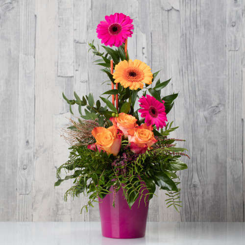 Farbenspiel Blumenstrauß Rose Gerbera Greenery Multicolor - Bild 3
