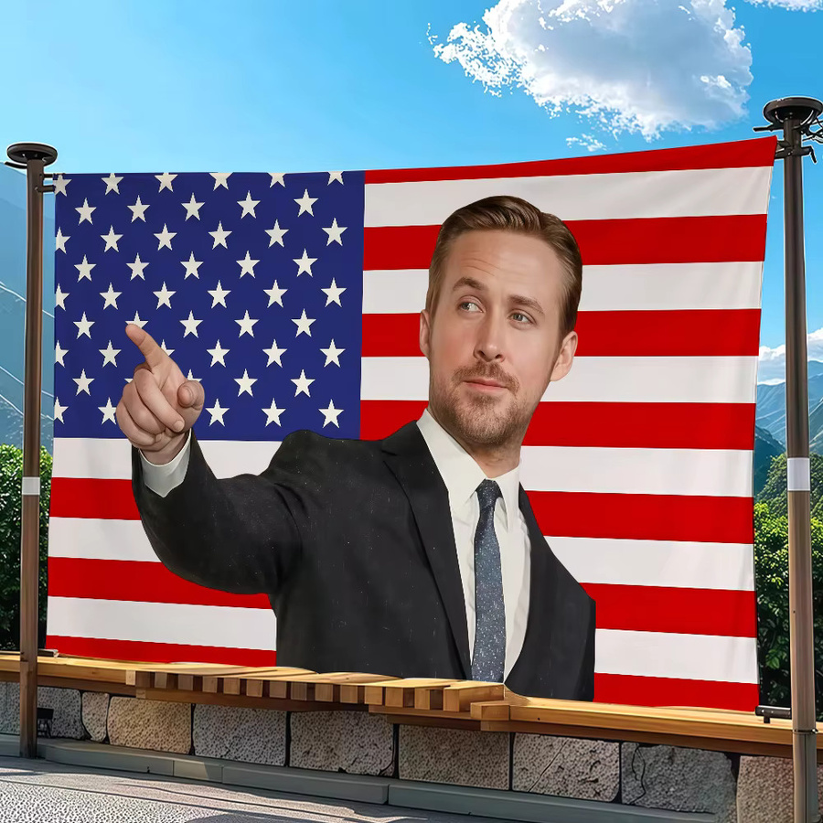 Ryan Gosling Flagge von Warner Bros. als Wandkunst Dekoration in Multicolor, B/H: 40 x 40 cm - Bild 4